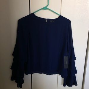 Brand New Lulu’s Blue Bell Sleeve Long Sleeve Top